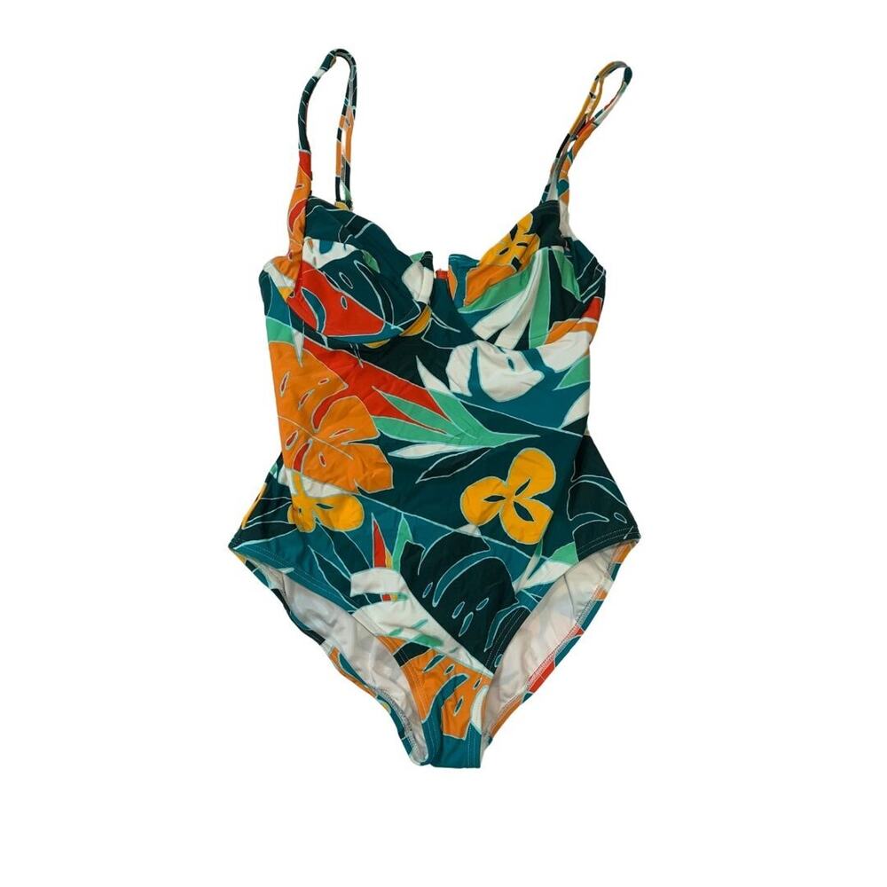 Vince Camuto Women's Tropical One Piece Swimsuit Size 10 NEW Underwire Cutout